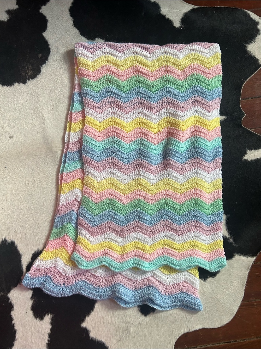 Pastel Chevron Crochet Maxi Skirt - Multicolor